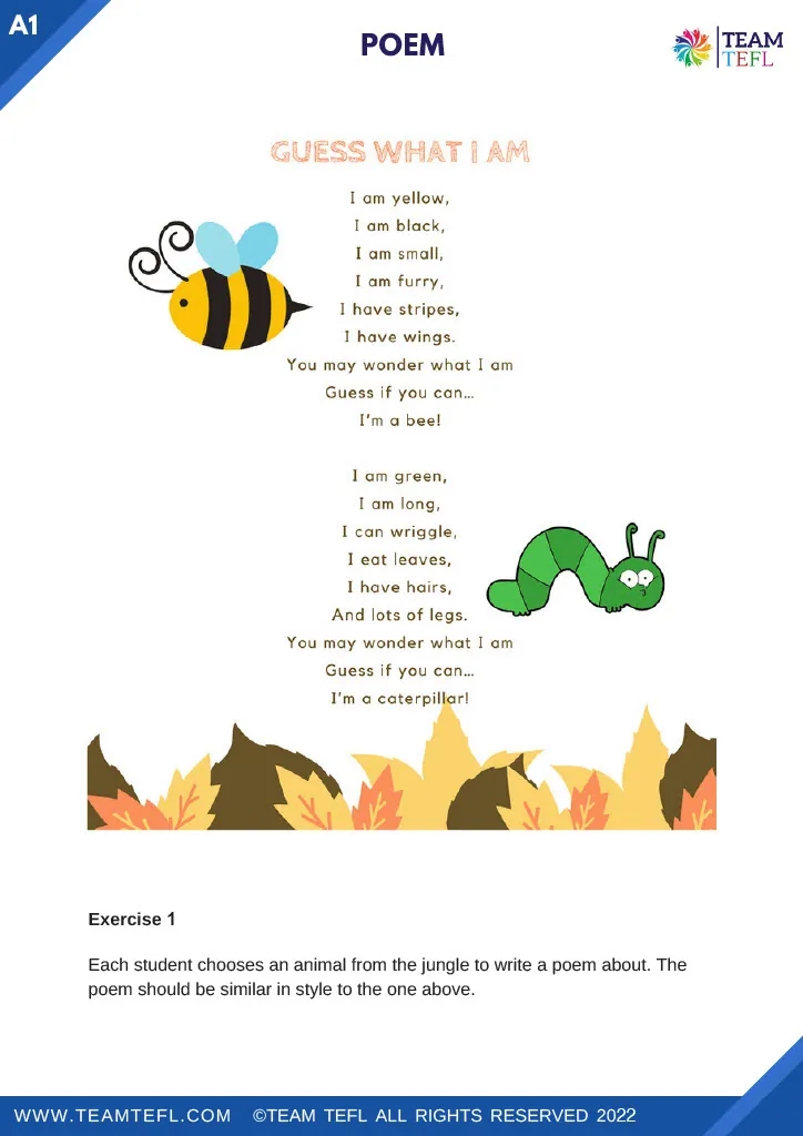 Guess What I Am – Poetry Reading Activity – cover