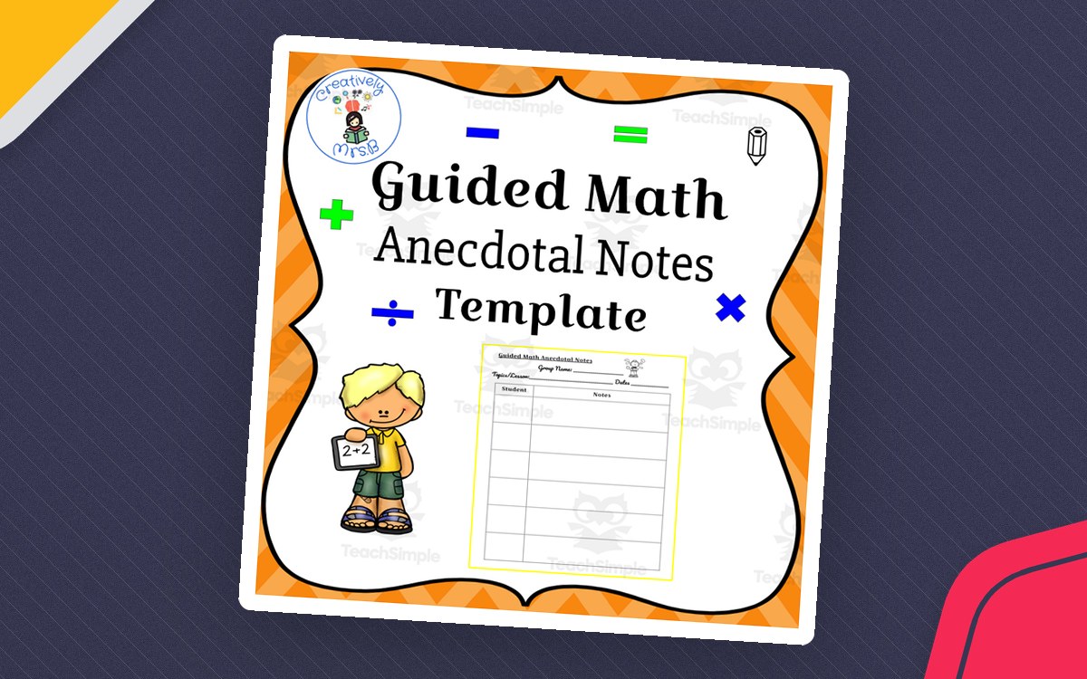Guided Math Anecdotal Notes – Teacher Template preview