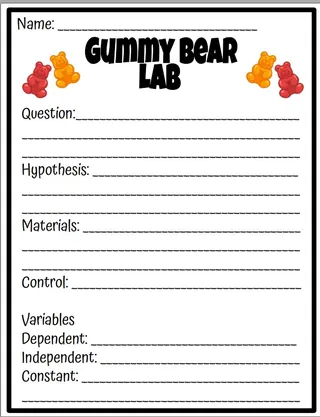 Gummy Bear Investigation Lab – sample page 2