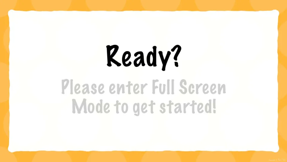 Ready? slide asking students to enter Full Screen Mode before starting the Halloween picture-word practice