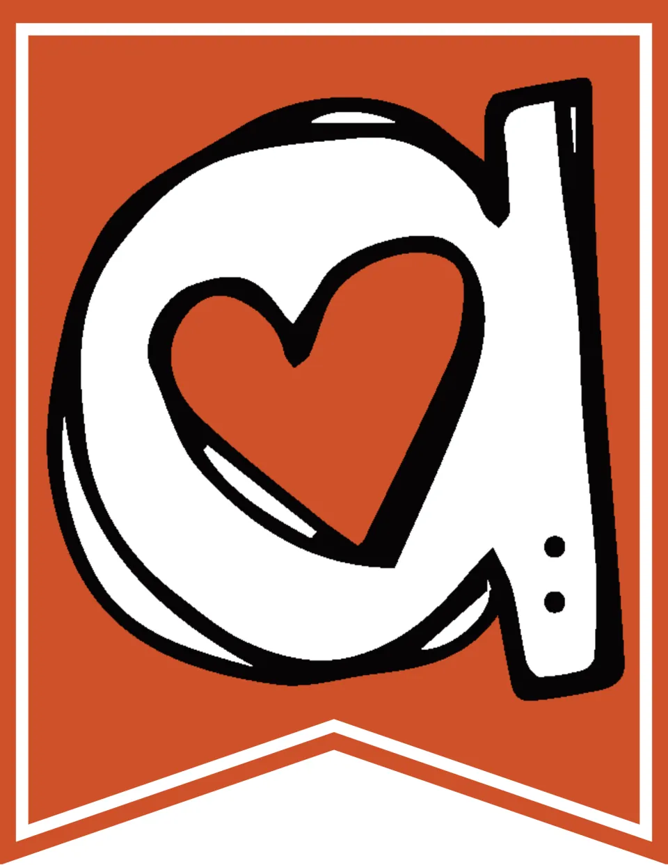 Orange letter a bunting flag, the second letter in “Happy” for the classroom “Happy Halloween” banner