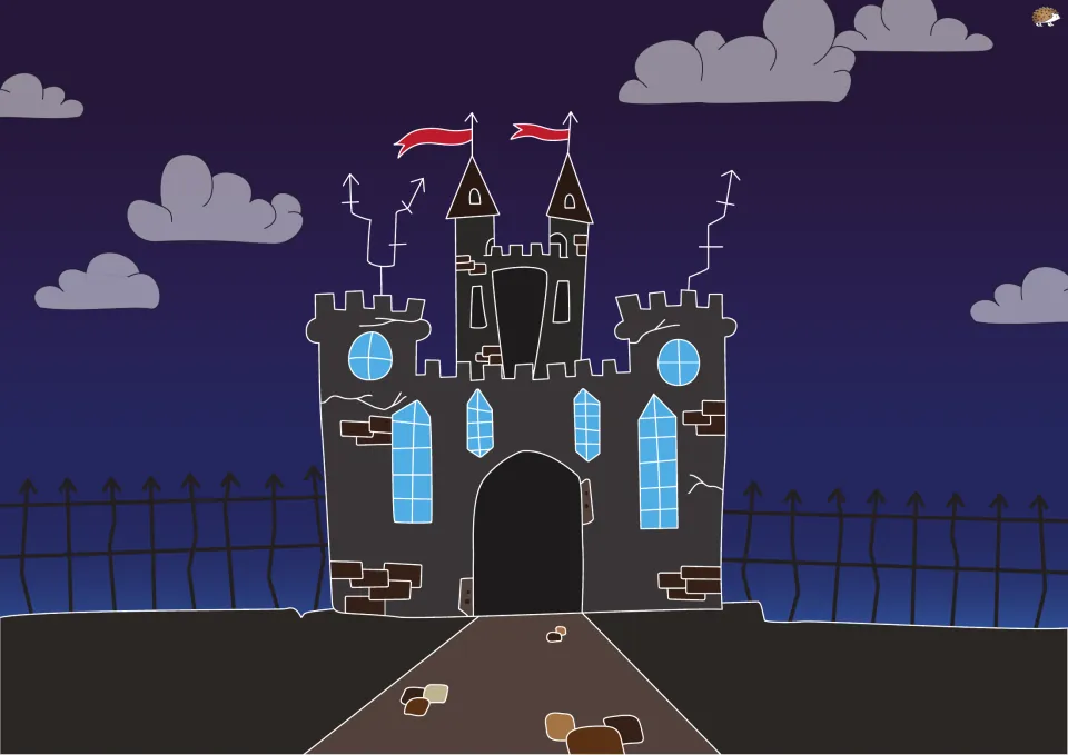 Third supplied haunted house counting mat repeats the scene used to count out ghosts for a number card