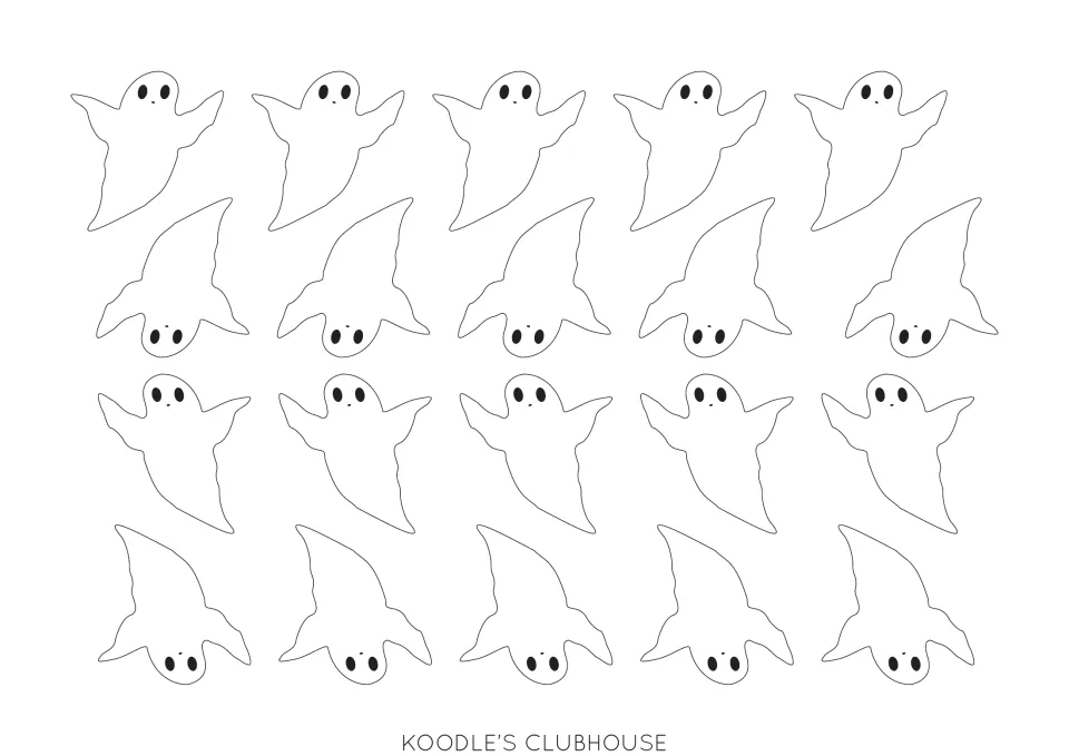 Ghost counter template sheet contains 20 ghosts to cut out and place on the haunted house counting mats