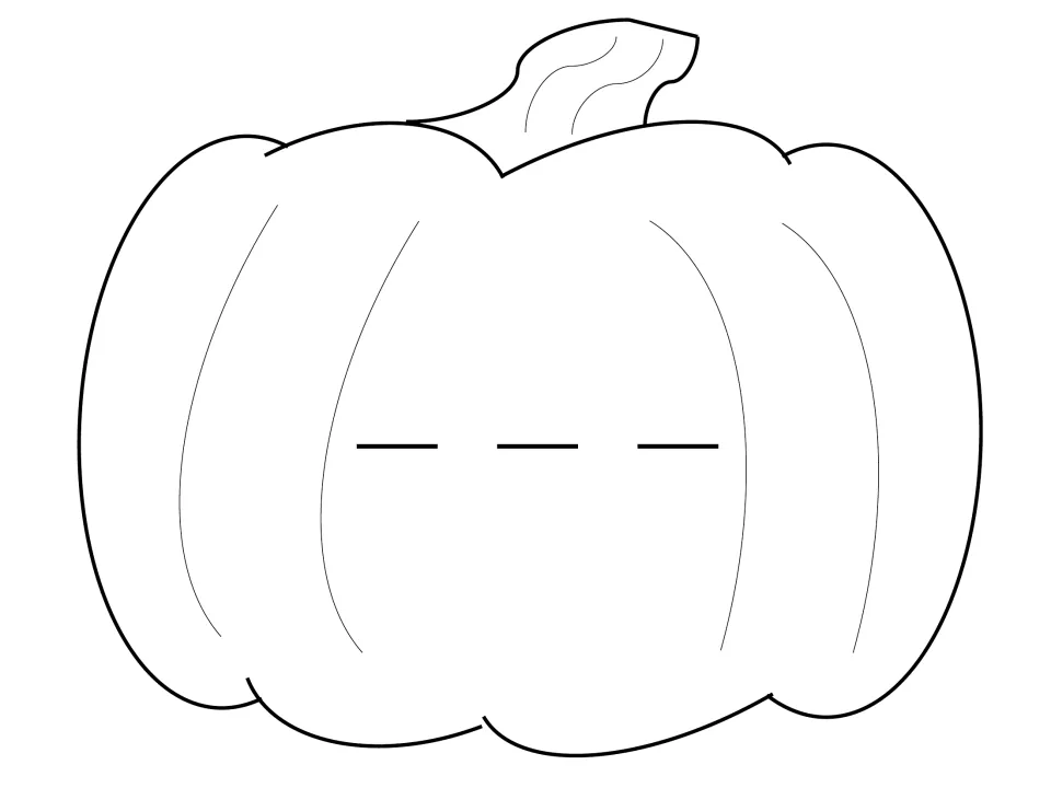 Name writing pumpkin with 3 letter blanks: students write a three-letter name in the spaces, then color and decorate it