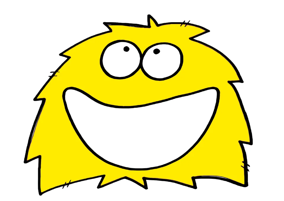 Monster mat 7 of 10 for the Halloween sorting game, featuring a yellow monster with a wide, open mouth.