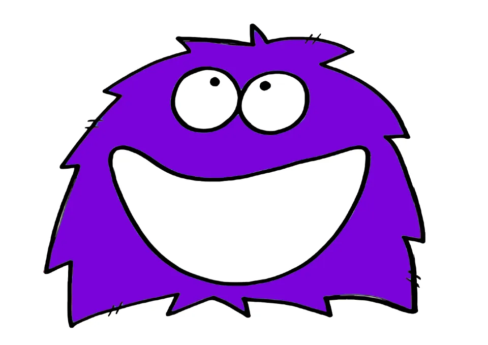 Monster mat 10 of 10 for the Halloween sorting game, featuring a purple monster with a wide, open mouth.