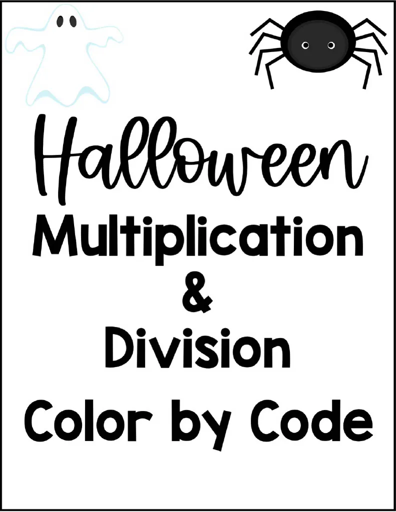 Halloween Multiplication + Division Color by Code – cover