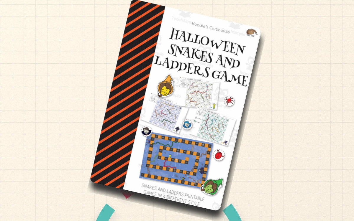Halloween Snakes and Ladders Game preview: Four Halloween snakes-and-ladders board styles