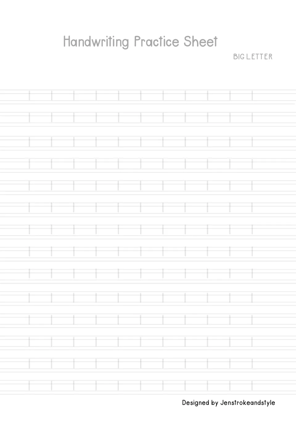Capital letter I tracing: students trace 154 faded uppercase I's, each a single straight top-to-bottom stroke