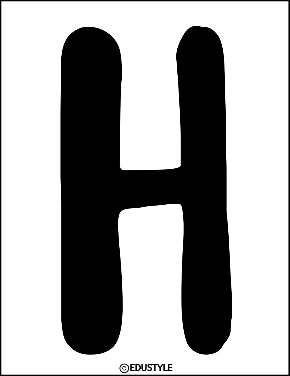 Black uppercase H, a cutout letter for the retro Christmas bulletin board or classroom door display