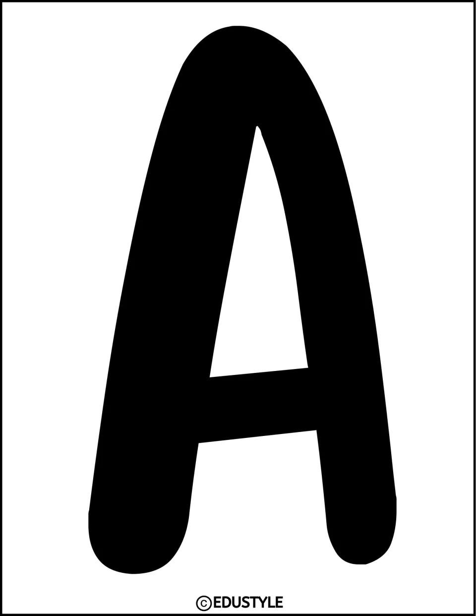 Black uppercase A, a cutout letter for the retro Christmas bulletin board or classroom door display