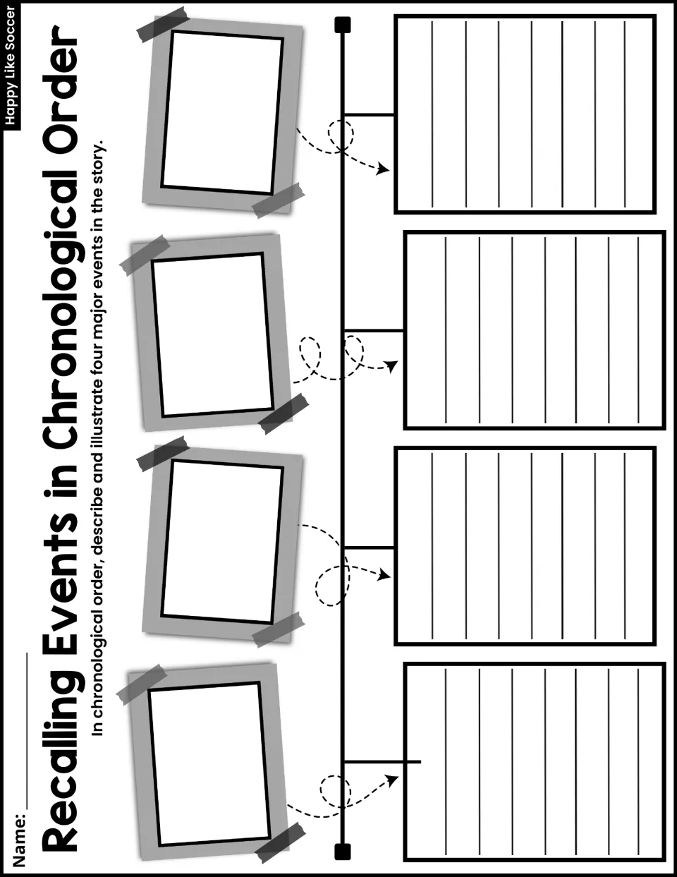 Recalling Events in Chronological Order activity asks students to describe and illustrate four major events.