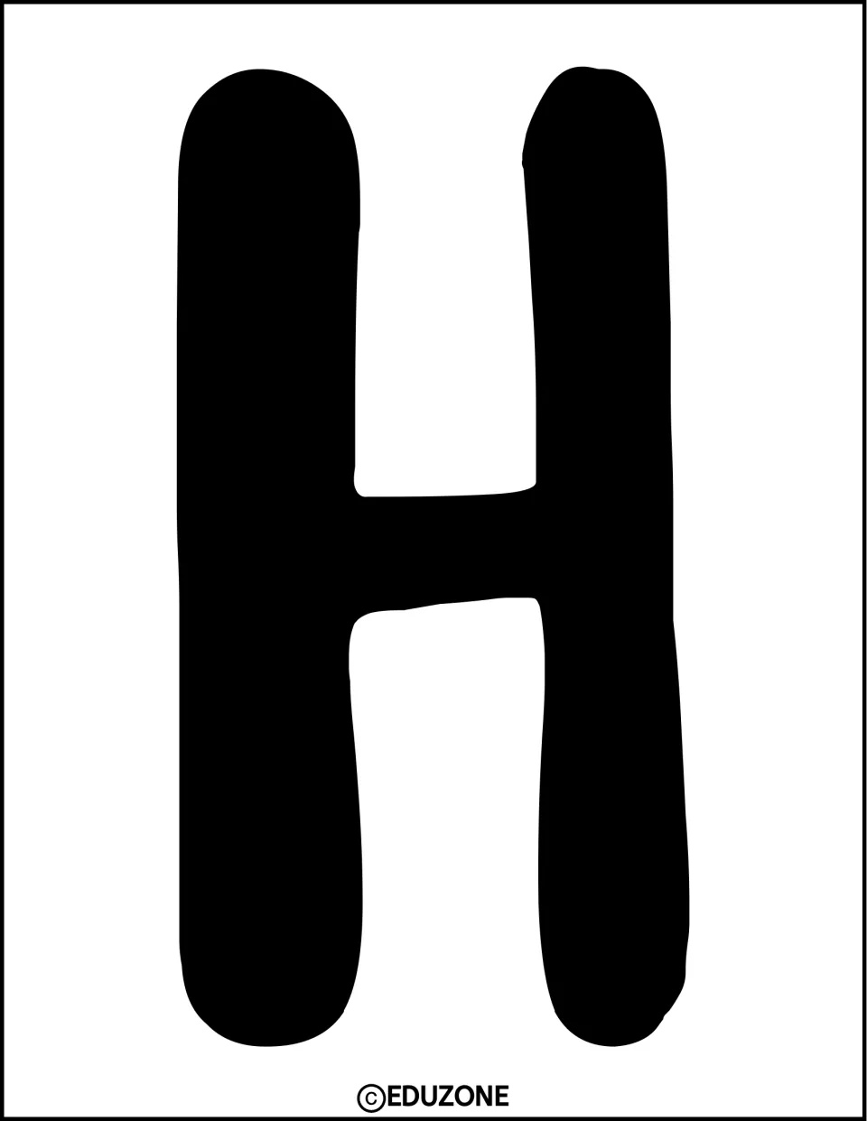 Bulletin board lettering: a full-page solid black capital H in a rounded hand-drawn style, ready to trace or cut out