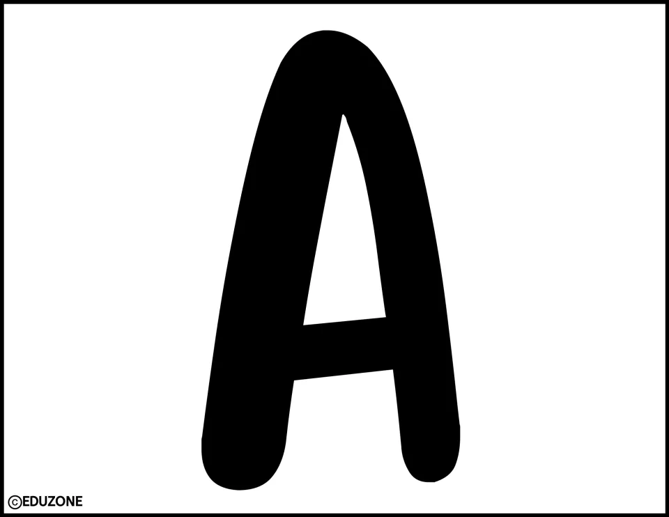 Solid black uppercase A cutout for the “Happy Thanksgiving!” title in the bulletin board and door decor kit