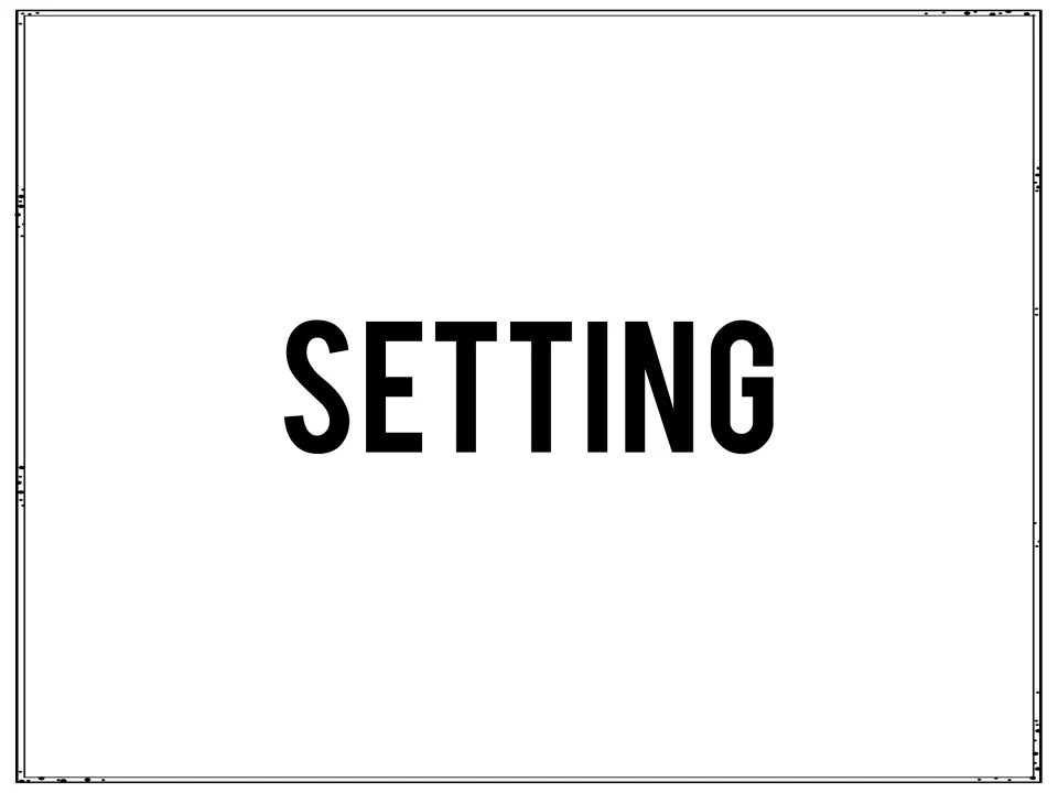 Setting divider page: the single word SETTING marks the start of the setting task cards for the novel