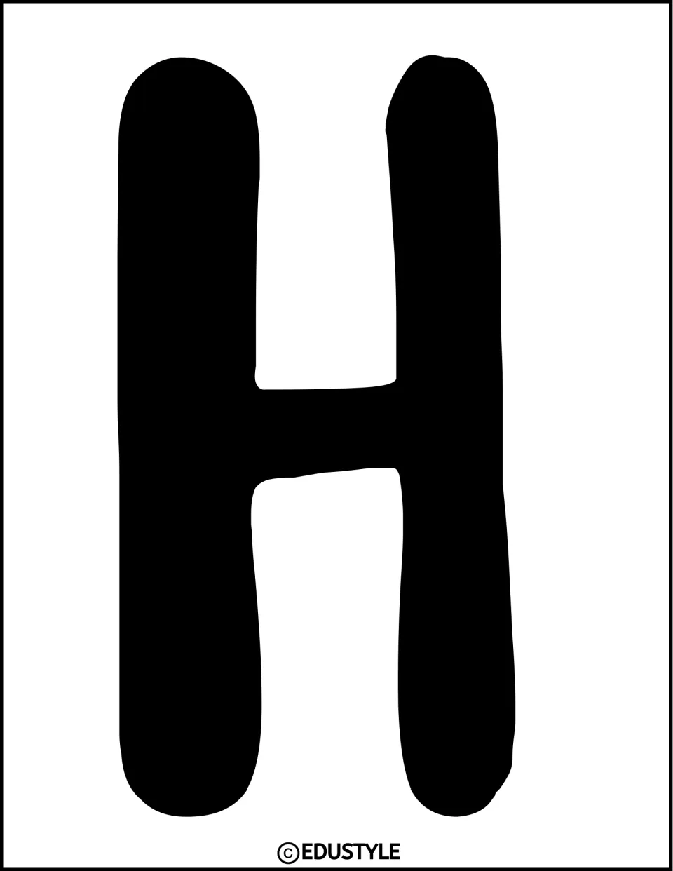 Solid black letter H cutout for the graduation display header, beginning the phrase 'Hats Off To Our Grads!'