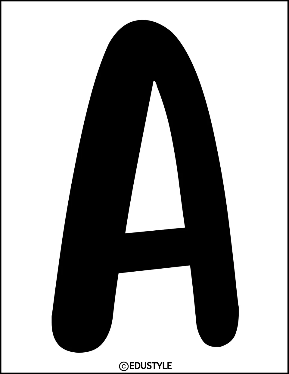 Solid black letter A cutout for the graduation display header, the second letter in the word 'Hats'