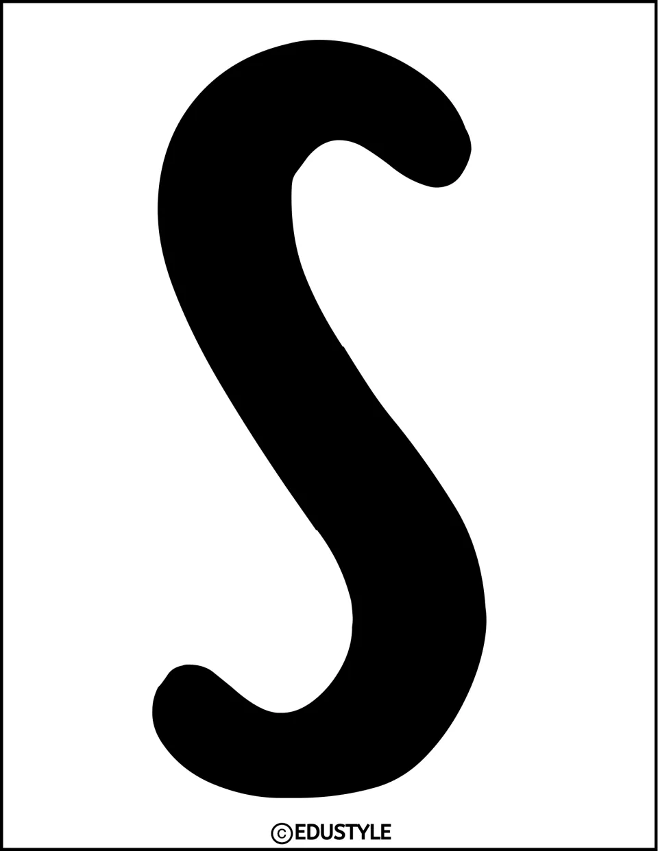 Solid black letter S cutout for the graduation display header, completing the opening word 'Hats'
