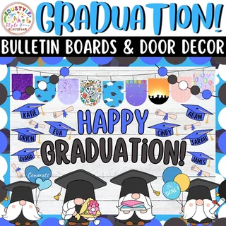 Hats Off to Our Grads!: Graduation Bulletin Boards And Door Decor Kits – sample page 2