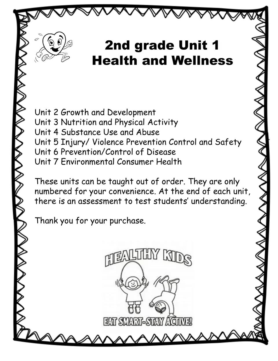 Health and Wellness overview listing Units 2 to 7, from Growth and Development to Environmental Consumer Health