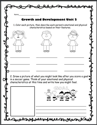Health 2nd Grade Unit 2: Growth and Development – sample page 4