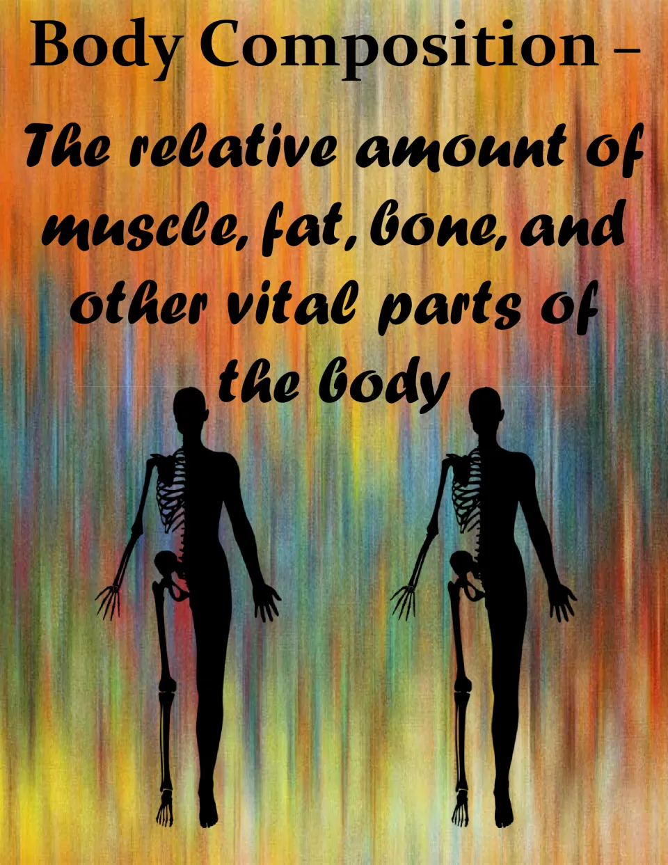 Fitness poster 5: body composition, the relative amount of muscle, fat, bone, and other vital body parts