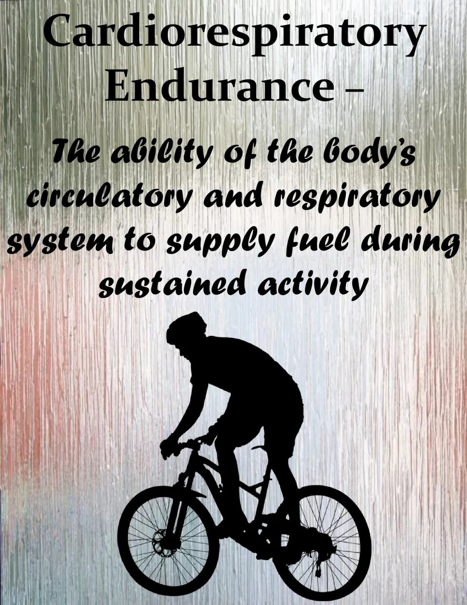 Fitness poster 8: cardiorespiratory endurance and the body's ability to supply fuel during sustained activity