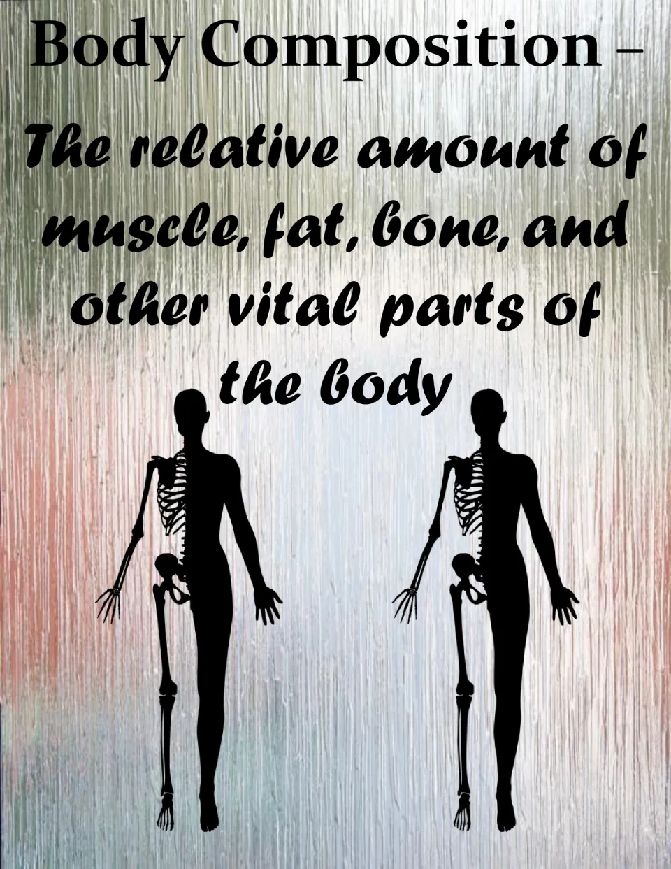 Fitness poster 10: body composition, the relative amount of muscle, fat, bone, and other vital body parts