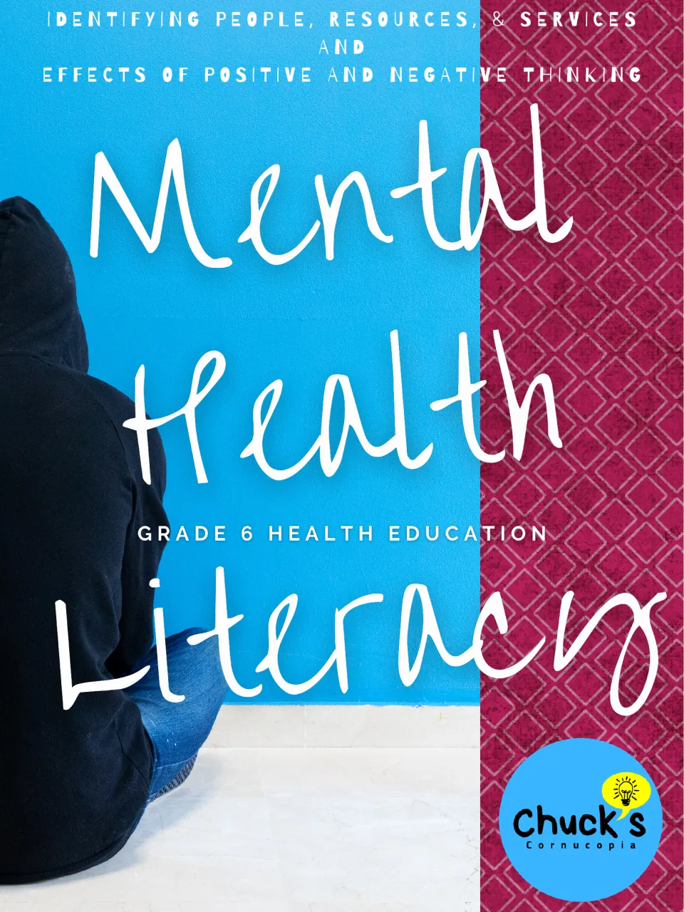 Cover: Mental Health Literacy, Grade 6 Health Education: people, resources and services, and positive vs negative thinking