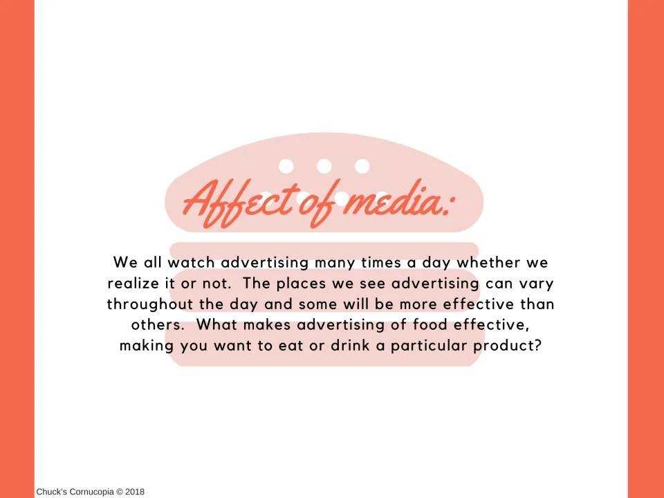 Introduction to media influence asks what makes food advertising effective at prompting eating or drinking