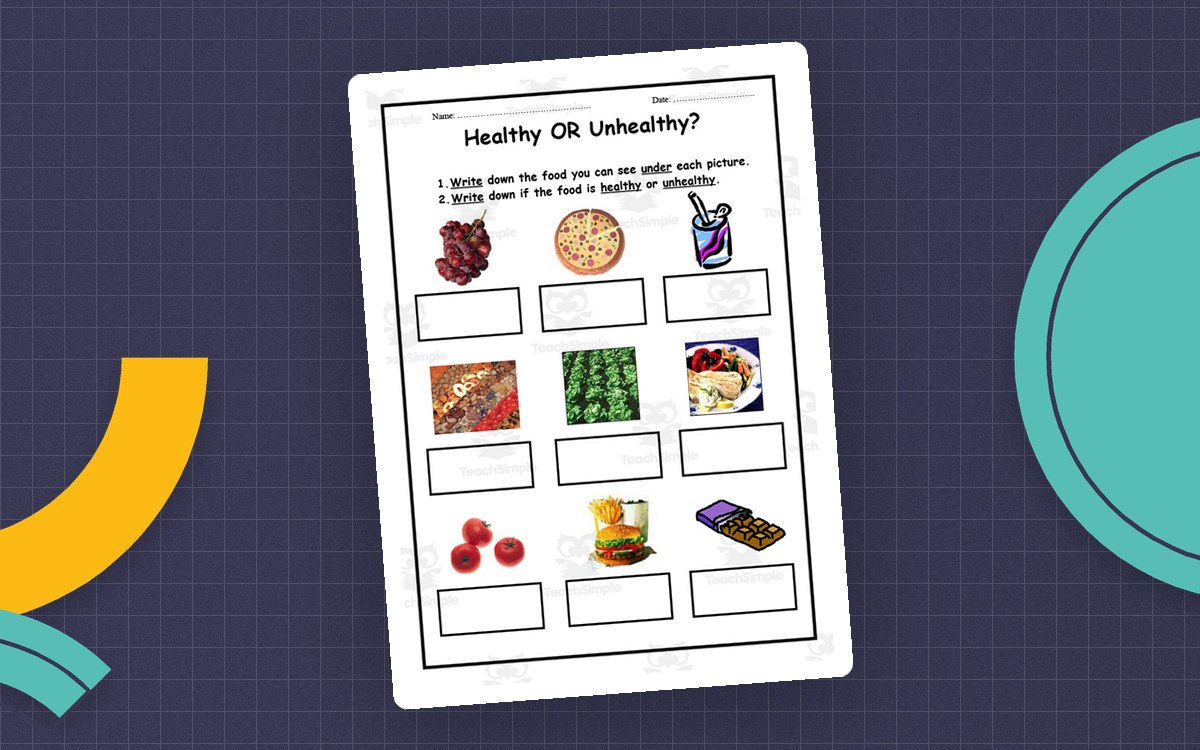 Healthy or Unhealthy Food – Sorting Worksheet preview