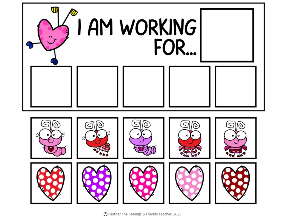 Token board 6: 'I am working for...' with space for a chosen reward, five earned tokens, and ten tracking tokens
