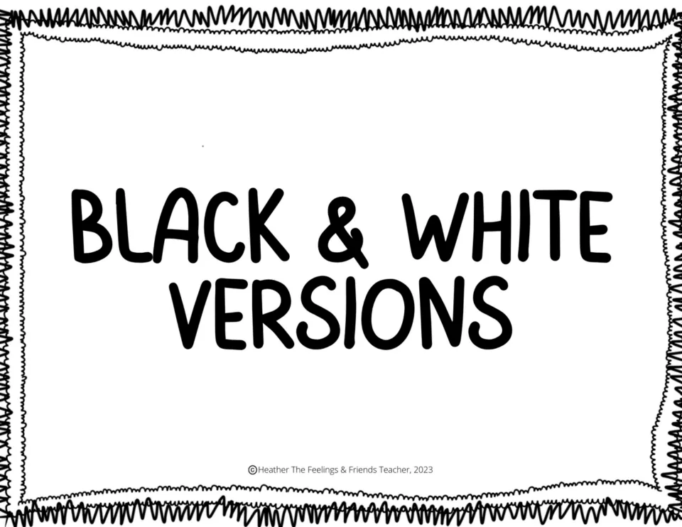 Section divider labeled 'Black & White Versions' introducing the token board resource's uncolored versions