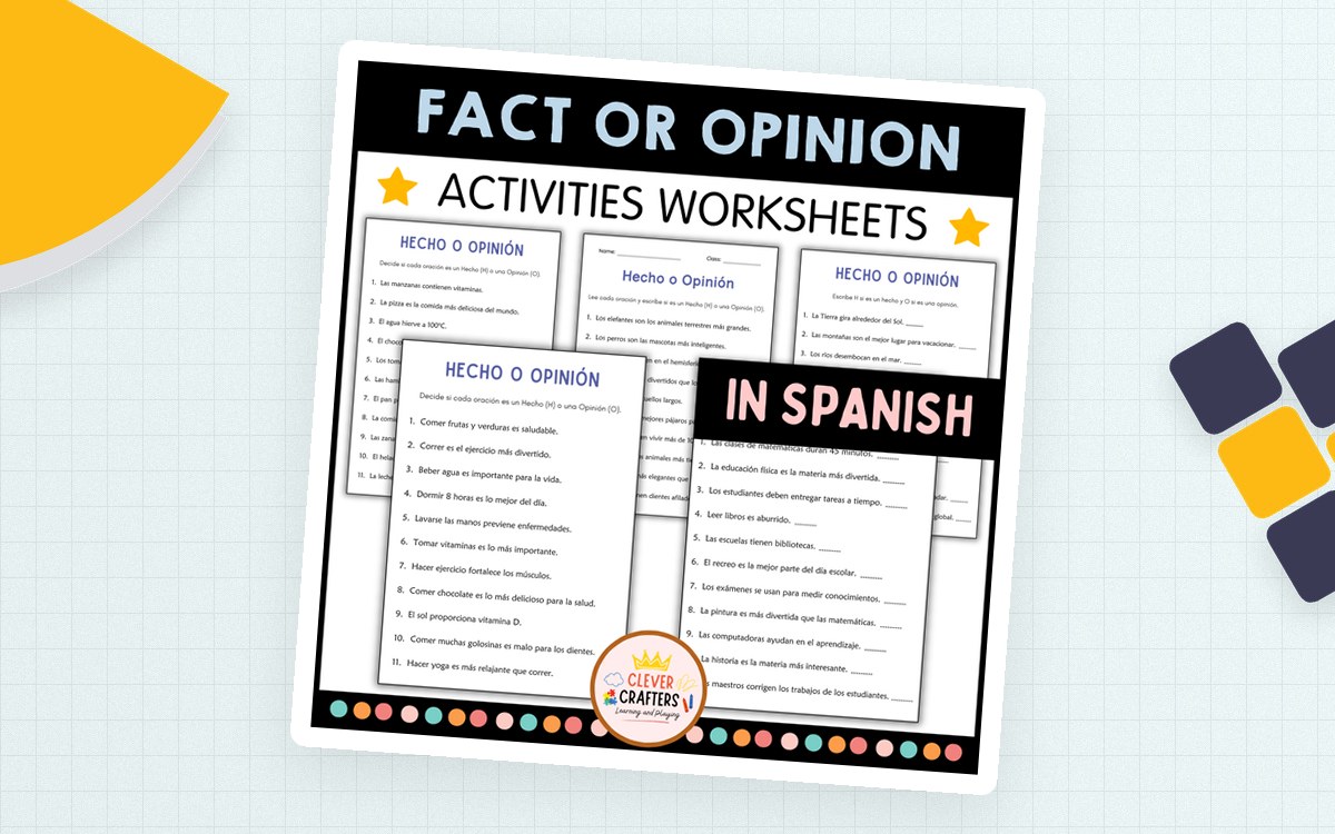Hecho u Opinión – Fact or Opinion Worksheets in Spanish preview