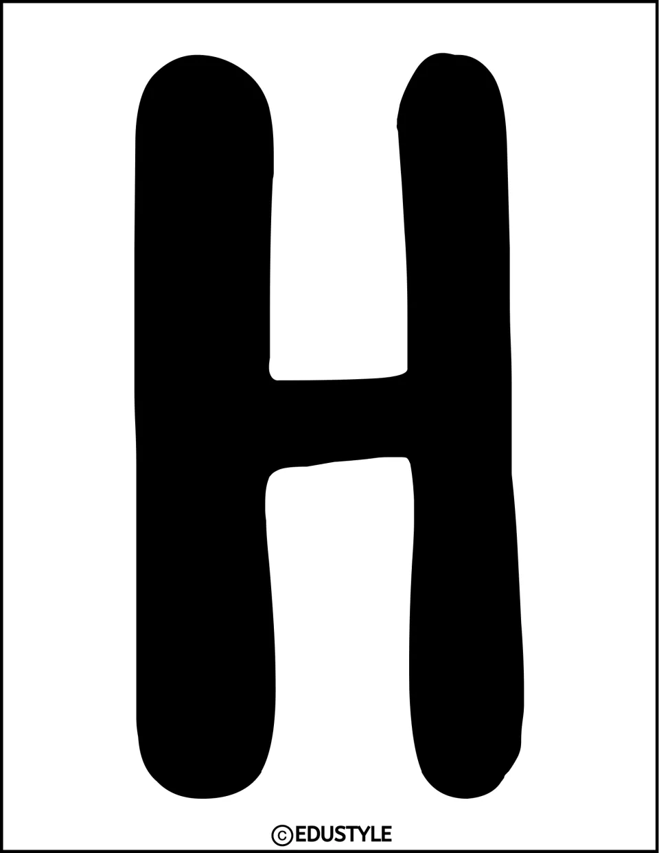 Bulletin board title letter H in solid black, part of the February and Valentine's Day classroom decor kit