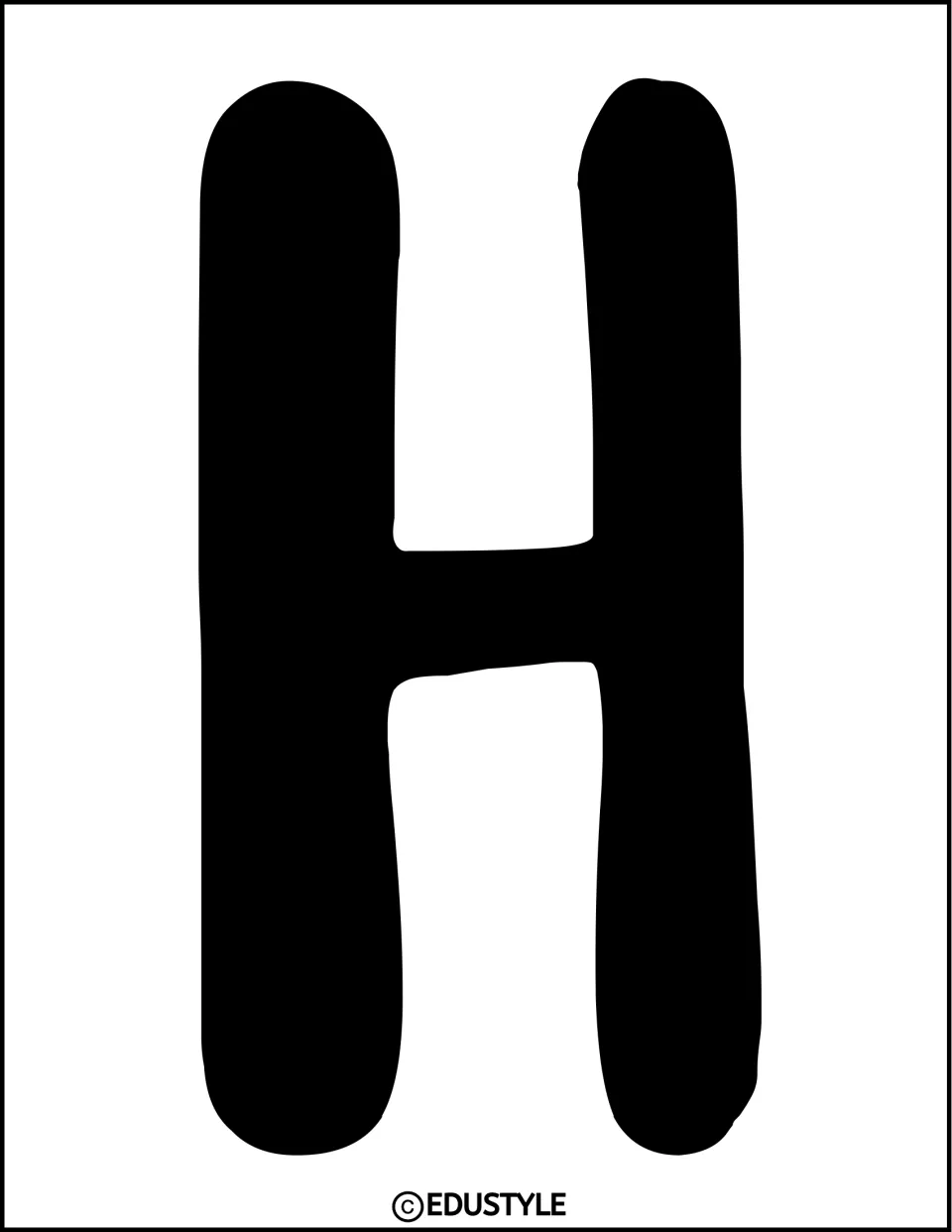 Solid black uppercase H, a cut-out title letter for the kit's fall bulletin board or classroom door display