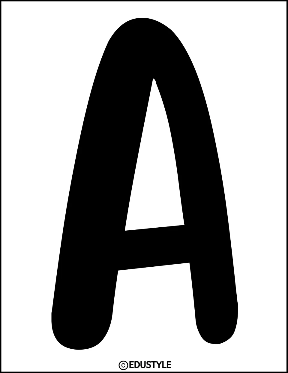 Solid black uppercase A, an individual display letter in the spring bulletin board and door decor kit