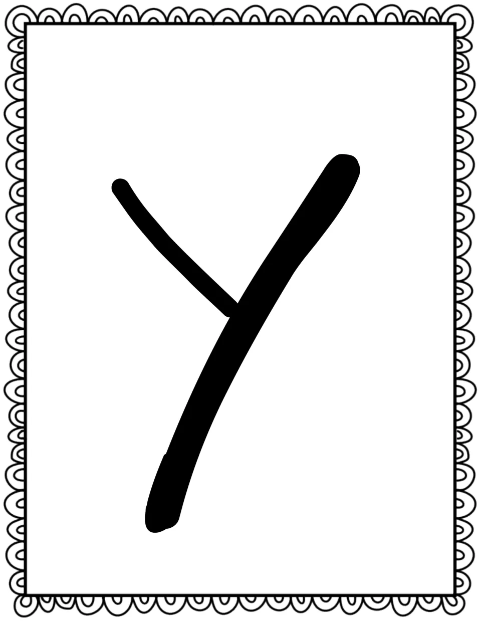 Bulletin board title letter Y, printed individually as part of the companion's story title display