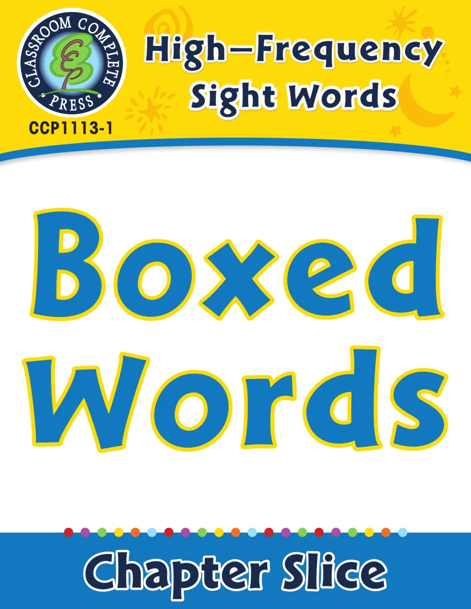 Boxed Words chapter slice cover from Classroom Complete Press, part of a sight words series, product code CCP1113-1