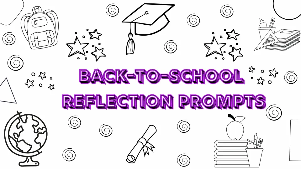 Cover of the high school reflection resource, headed 'Back-to-School Reflection Prompts' for the new year