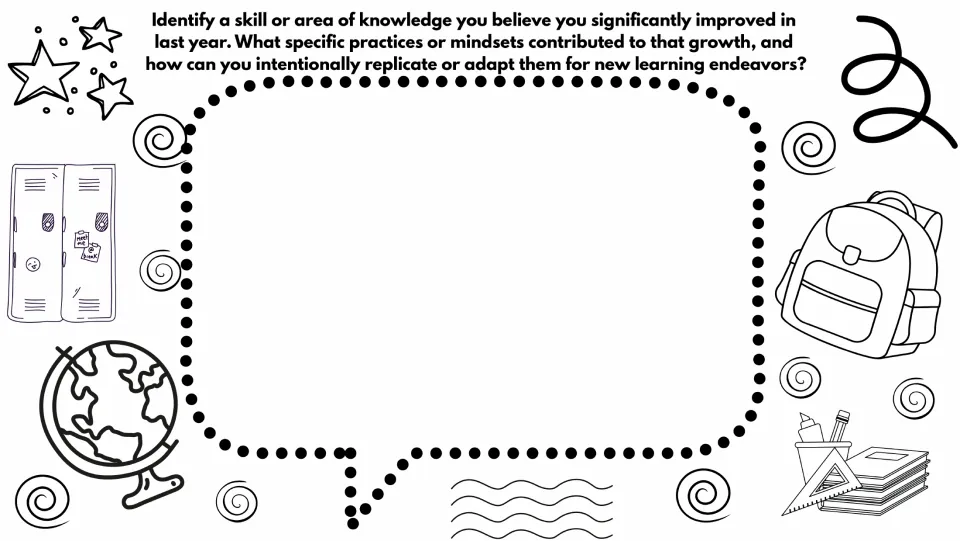 Reflection prompt on a skill or knowledge area improved last year and adapting the practices behind that growth