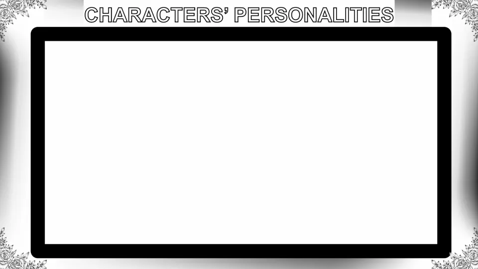Character doodle notes page headed “Characters’ Personalities,” for recording personality notes during novel study