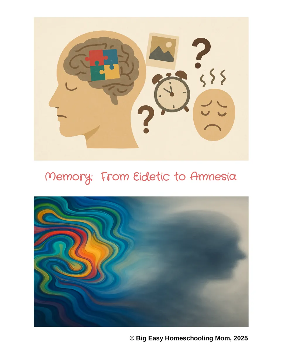 Cover of Memory: From Eidetic to Amnesia, the reading passage paired with analytical questions and answers
