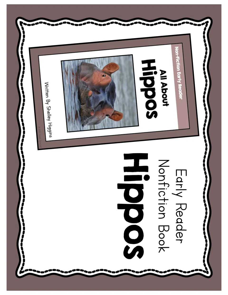 Cover of the hippo nonfiction early reader resource, showing a sample booklet cover with a hippo photograph