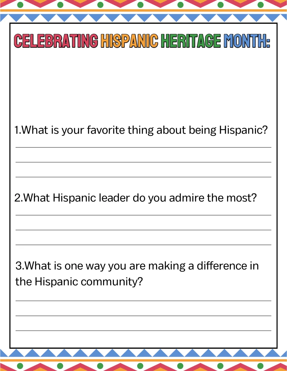 Hispanic Heritage Month reflection: students answer 3 questions on being Hispanic, an admired leader and community impact