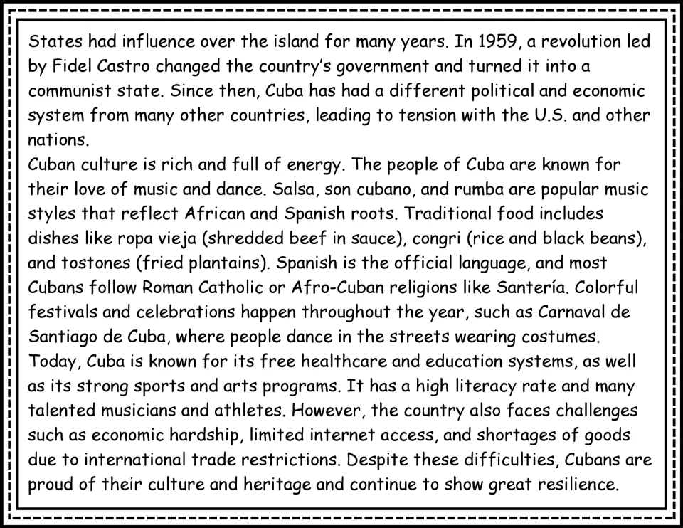 Cuba passage, part 2: the 1959 revolution, music, traditional foods, language, and present-day challenges