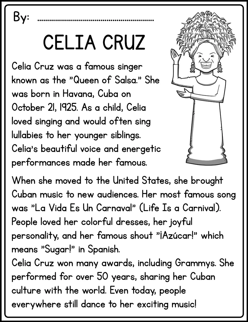 Celia Cruz biography, black-and-white version: her Cuban roots, music, Grammy awards, and 50-year career