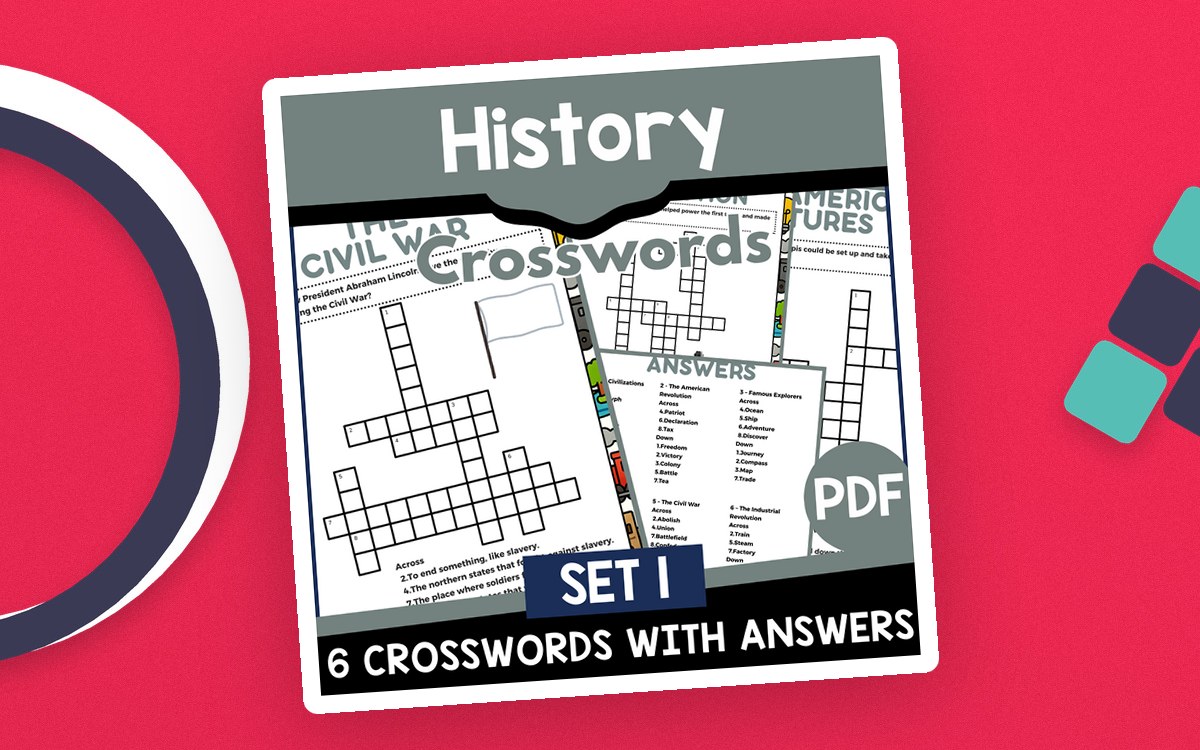 History Crosswords - Set 1 (PDF) teaching resource preview