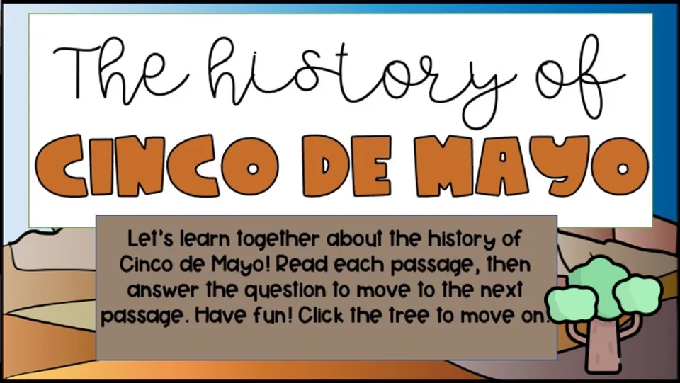 Directions slide: read each passage and answer its question to move on; click the tree to begin