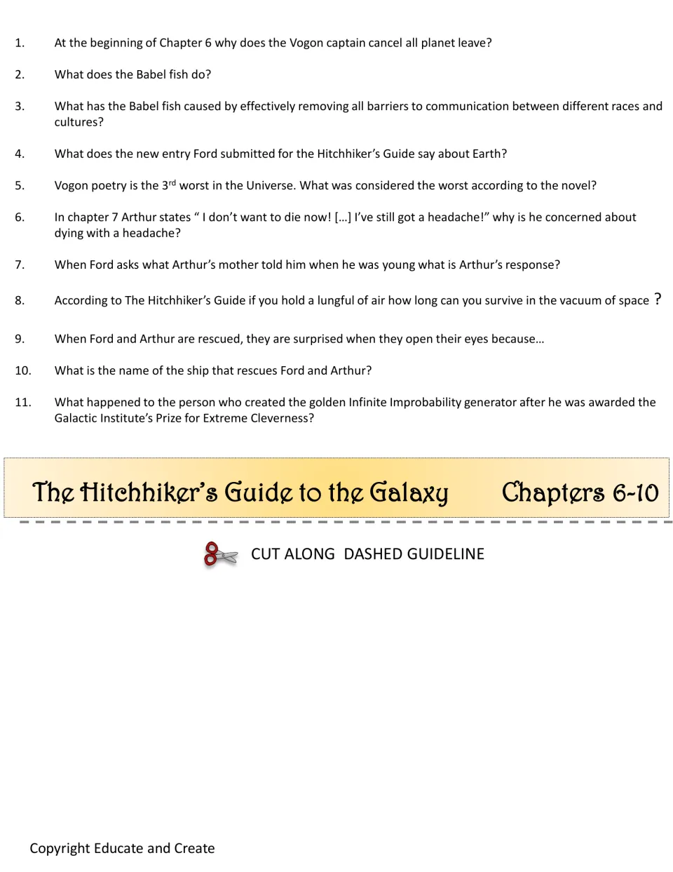 Chapters 6-10 flap: 11 questions on the Vogon captain, the Babel fish, Vogon poetry and the ship that rescues Arthur